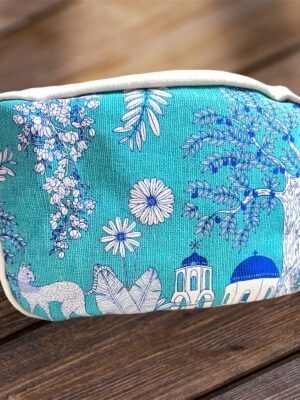 Blue Elephant Print Pouch