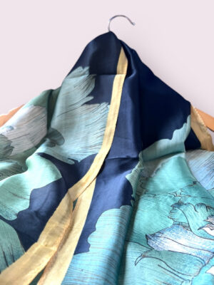 Elegant Floral Satin Hijab