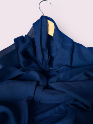 Elegant Satin Hijab - Dark Blue