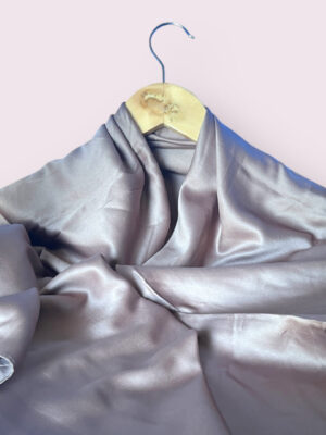 Elegant Satin Hijab - Soft Grey