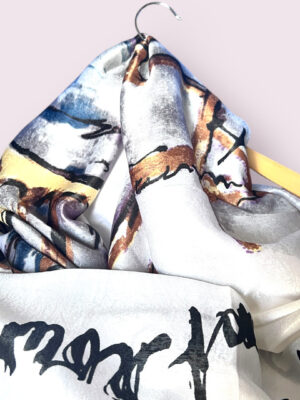 Abstract Floral Satin Hijab