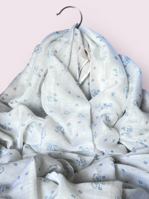 Soft Blue Floral Lawn