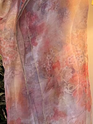Elegant Pastel Floral Organza Dupatta