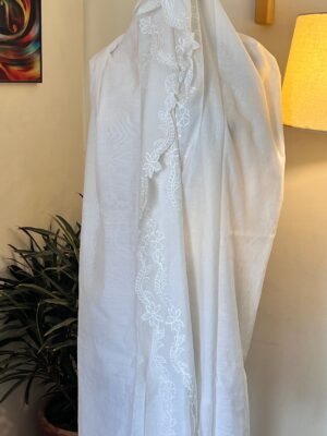 Classic White Chikankari Dupatta